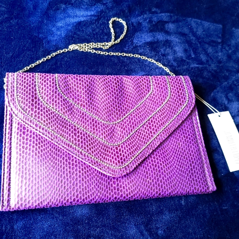 Jennifer Lopez Purple Clutch with Gold Chain